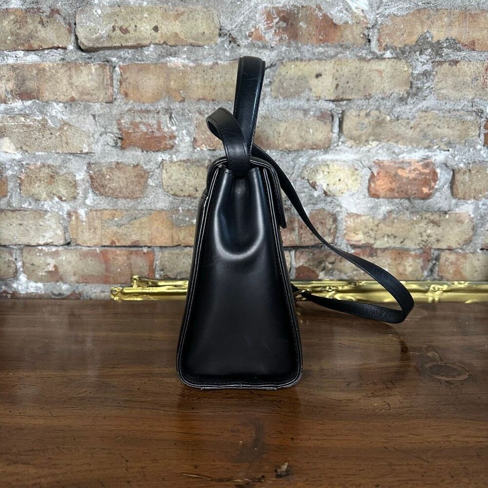 Vintage Givenchy Black Leather Top Handle 2 Way Bag - Picture 4 of 16